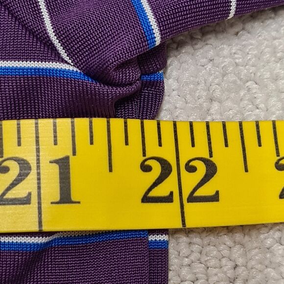 Callaway Golf Polo Shirt Performance Men's MEDIUM Opti-Dri Purple Striped - Picture 8 of 9